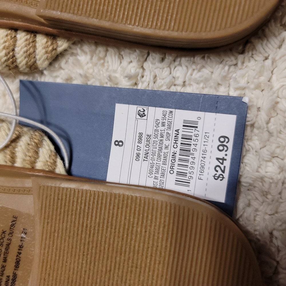 NWT Fabric Macrame look Chevron boho beach Slide size 8 - Picture 5 of 7